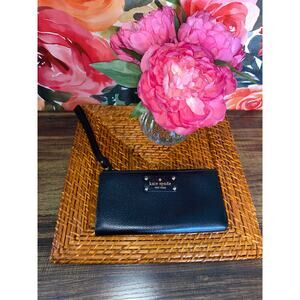 kate spade Black Leather Wristlet Wallet